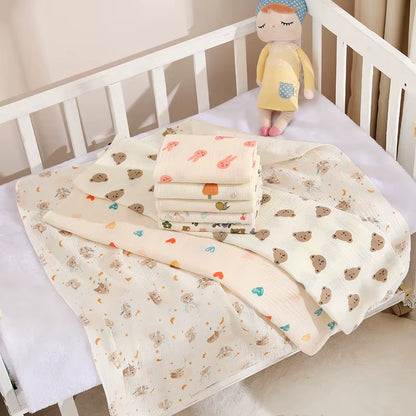 80X80Cm Baby Receive Blanket for Newborn Cotton Muslin Swaddle Blanket Bedding Infant Bath Towel Baby Items M Kids