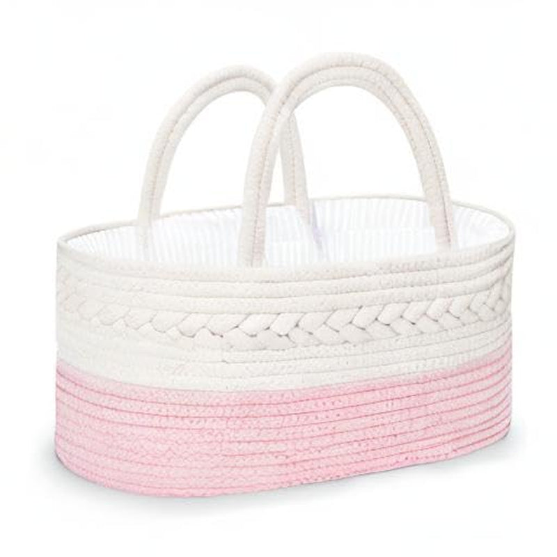 Diaper Caddy for Baby Girl-Cotton Rope Diaper Caddy, Diaper Organizer for Changing Table, Portable Baby Basket for Storage Baby Stuff, Newborn Registry Must Have Items