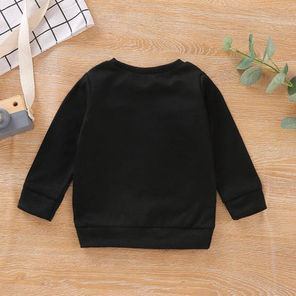 Toddler Baby Girls Mini Letter Print Sweatshirts Long Sleeve Shirts Pullover Fall Winter Tops Clothes (Mini Black, 2-3T)